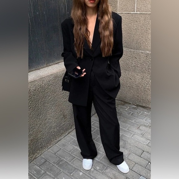 NEVA HU black designer jacket blazer slimming and casual, fall collection size S - Picture 6 of 16